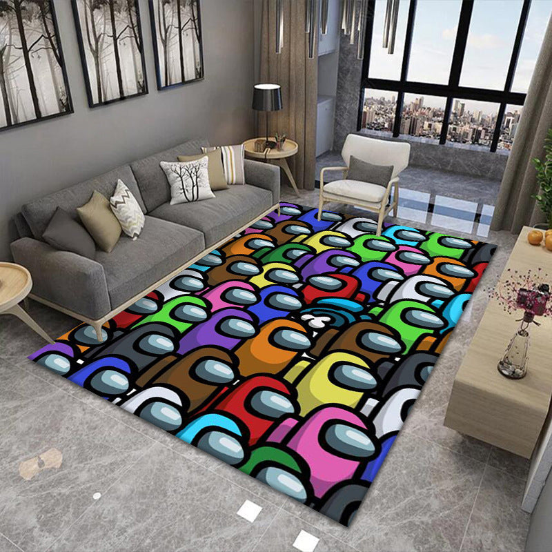 Lisslune | Modern Brain Deception 3D Carpet Black Synthetic Area Rug Machine Washable Stain Resistant Non-Slip Rug for Living Room