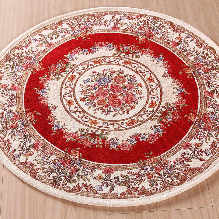 Lisslune | Nostalgia Multicolored Peony Rug Polypropylene Antique Rug Pet Friendly Non-Slip Back Stain Resistant Rug for Large Rooms