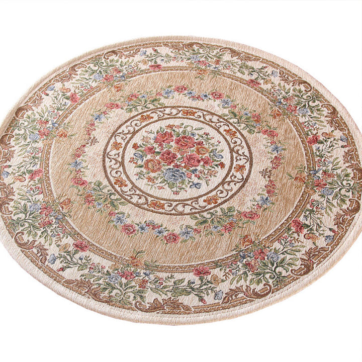 Lisslune | Nostalgia Multicolored Peony Rug Polypropylene Antique Rug Pet Friendly Non-Slip Back Stain Resistant Rug for Large Rooms