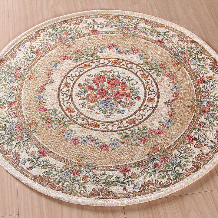 Lisslune | Nostalgia Multicolored Peony Rug Polypropylene Antique Rug Pet Friendly Non-Slip Back Stain Resistant Rug for Large Rooms