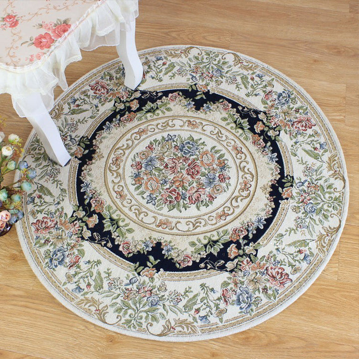 Lisslune | Victorian style Jacquard carpet Multicolored cotton rug pet-friendly non-slip back rug for dining room