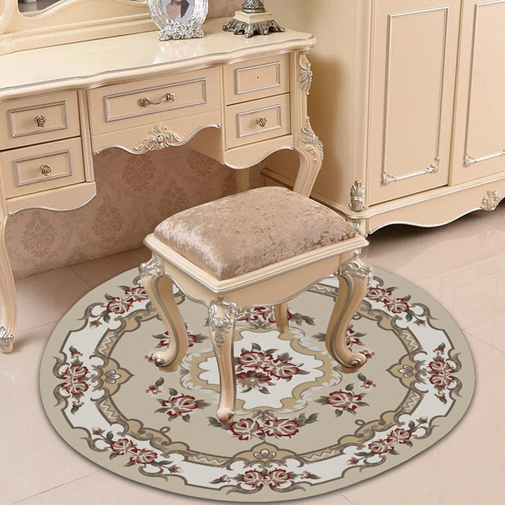 Lisslune | Victorian Bedroom Carpet Multicolored Peony Carpet Polyester Stain Resistant Washable Non-Slip Carpet