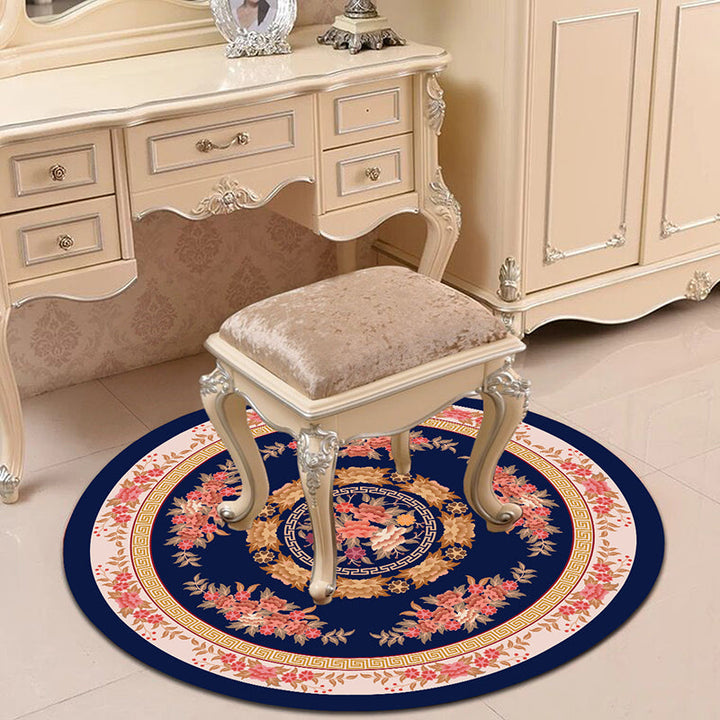 Lisslune | Victorian Bedroom Carpet Multicolored Peony Carpet Polyester Stain Resistant Washable Non-Slip Carpet