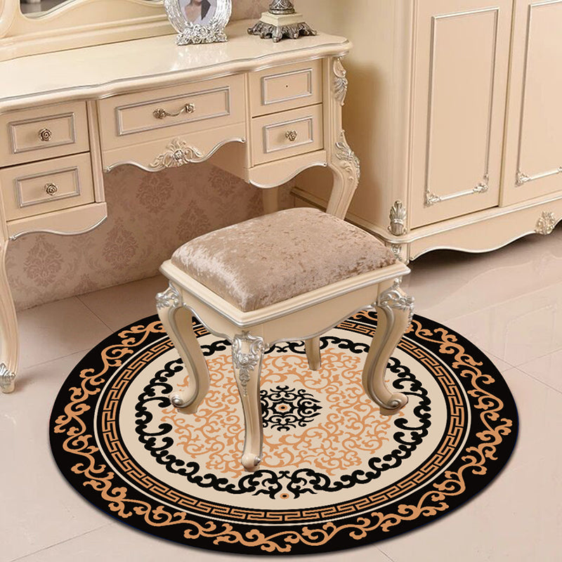 Lisslune | Victorian Bedroom Carpet Multicolored Peony Carpet Polyester Stain Resistant Washable Non-Slip Carpet