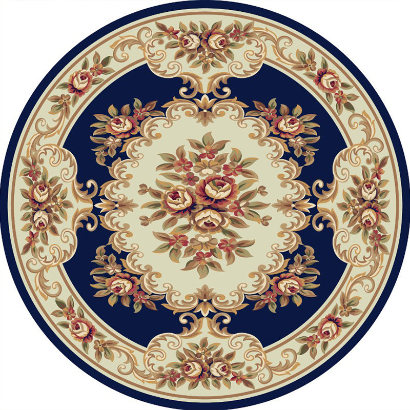 Lisslune | Victorian Bedroom Carpet Multicolored Peony Carpet Polyester Stain Resistant Washable Non-Slip Carpet