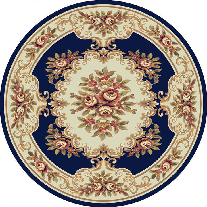 Lisslune | Victorian Bedroom Carpet Multicolored Peony Carpet Polyester Stain Resistant Washable Non-Slip Carpet