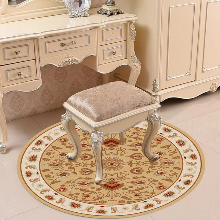Lisslune | Victorian Bedroom Carpet Multicolored Peony Carpet Polyester Stain Resistant Washable Non-Slip Carpet