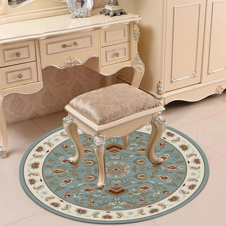 Lisslune | Victorian Bedroom Carpet Multicolored Peony Carpet Polyester Stain Resistant Washable Non-Slip Carpet
