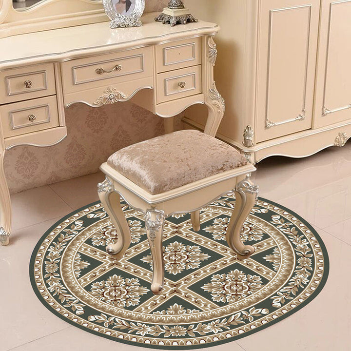 Lisslune | Victorian Bedroom Carpet Multicolored Peony Carpet Polyester Stain Resistant Washable Non-Slip Carpet