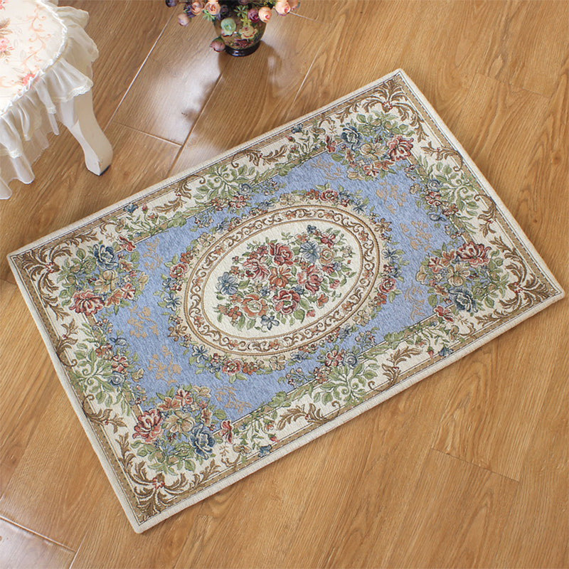 Lisslune | Classic Jacquard Carpet Multicolored Retro Carpet Polypropylene Stain Resistant Non-Slip Backing Washable Carpet for the Door