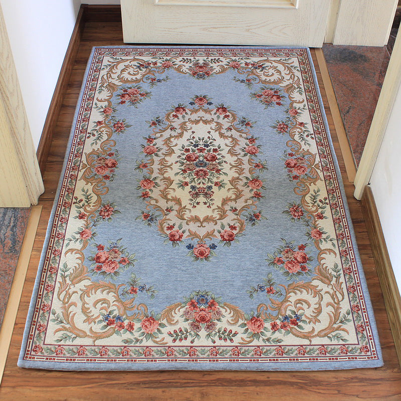 Lisslune | Classic Jacquard Carpet Multicolored Retro Carpet Polypropylene Stain Resistant Non-Slip Backing Washable Carpet for the Door