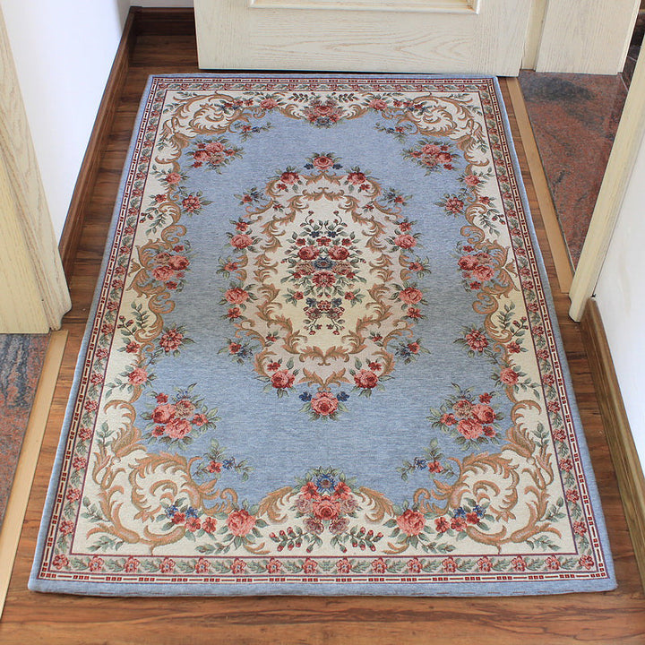 Lisslune | Classic Jacquard Carpet Multicolored Retro Carpet Polypropylene Stain Resistant Non-Slip Backing Washable Carpet for the Door