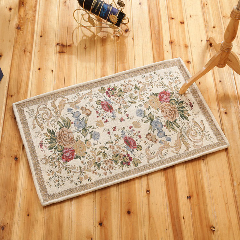 Lisslune | Classic Jacquard Carpet Multicolored Retro Carpet Polypropylene Stain Resistant Non-Slip Backing Washable Carpet for the Door