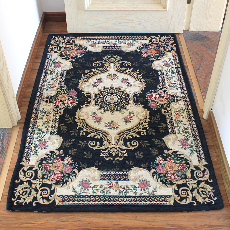 Lisslune | Classic Jacquard Carpet Multicolored Retro Carpet Polypropylene Stain Resistant Non-Slip Backing Washable Carpet for the Door