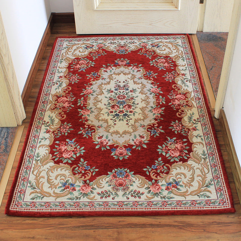 Lisslune | Classic Jacquard Carpet Multicolored Retro Carpet Polypropylene Stain Resistant Non-Slip Backing Washable Carpet for the Door