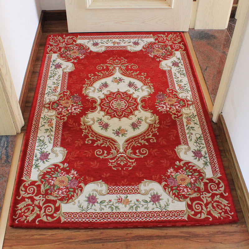 Lisslune | Classic Jacquard Carpet Multicolored Retro Carpet Polypropylene Stain Resistant Non-Slip Backing Washable Carpet for the Door