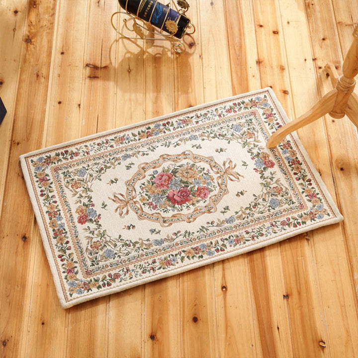 Lisslune | Classic Jacquard Carpet Multicolored Retro Carpet Polypropylene Stain Resistant Non-Slip Backing Washable Carpet for the Door