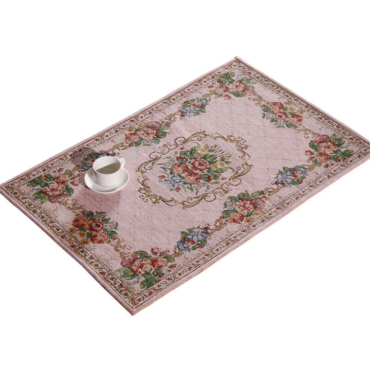 Lisslune | Victorian floral structure carpet Multicolor Synthetic carpet Washable Non-slip Stain-resistant carpet for bedroom