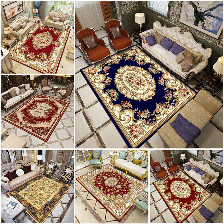 Lisslune | Beautiful multicolored jacquard rug polypropylene traditional rug stain-resistant washable non-slip backing rug for room