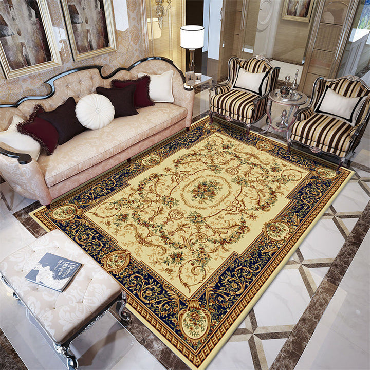 Lisslune | Beautiful multicolored jacquard rug polypropylene traditional rug stain-resistant washable non-slip backing rug for room