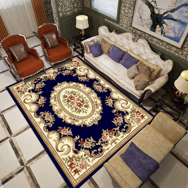 Lisslune | Beautiful multicolored jacquard rug polypropylene traditional rug stain-resistant washable non-slip backing rug for room