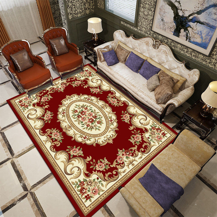Lisslune | Beautiful multicolored jacquard rug polypropylene traditional rug stain-resistant washable non-slip backing rug for room