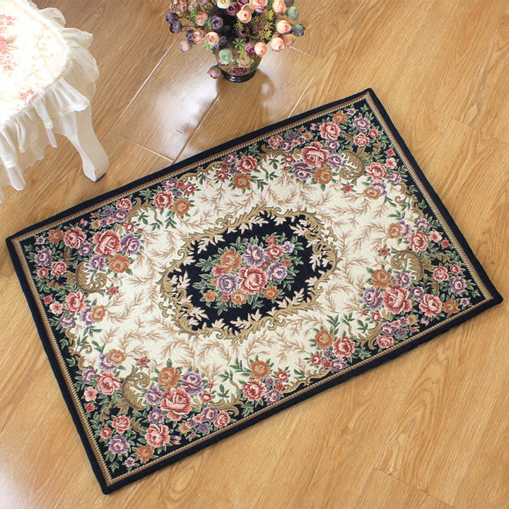 Lisslune | Classic Victoria area rug Multicolor flower carpet Pet-friendly Washable Non-slip backing Door mat