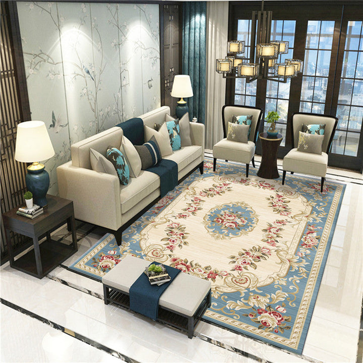 Lisslune | Peony Patterned Rug Multicolor Rug Stain Resistant Non-Slip Back Machine Washable Rug for Living Room