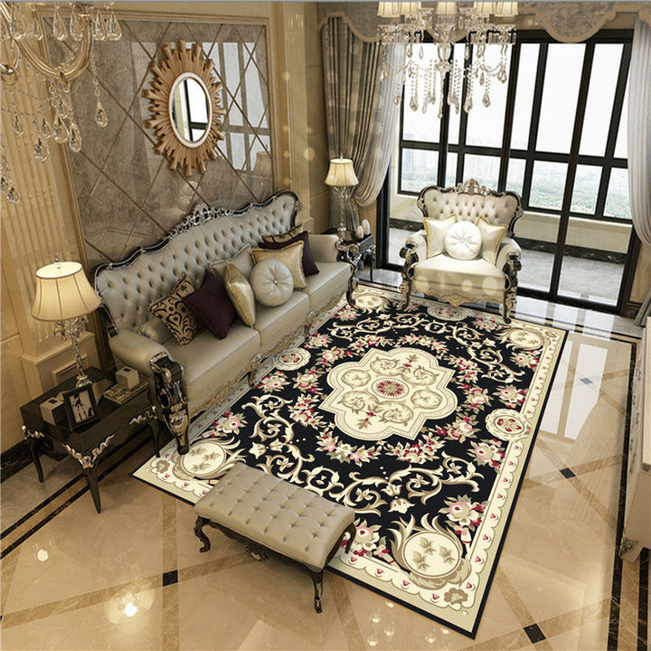 Lisslune | Peony Patterned Rug Multicolor Rug Stain Resistant Non-Slip Back Machine Washable Rug for Living Room