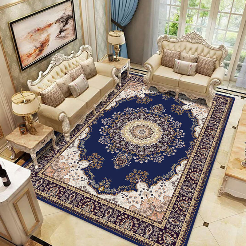 Lisslune | Peony Patterned Rug Multicolor Rug Stain Resistant Non-Slip Back Machine Washable Rug for Living Room