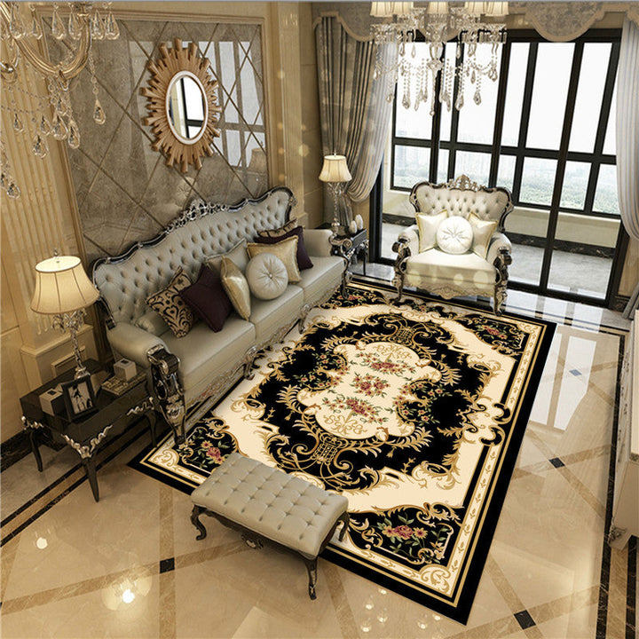Lisslune | Peony Patterned Rug Multicolor Rug Stain Resistant Non-Slip Back Machine Washable Rug for Living Room