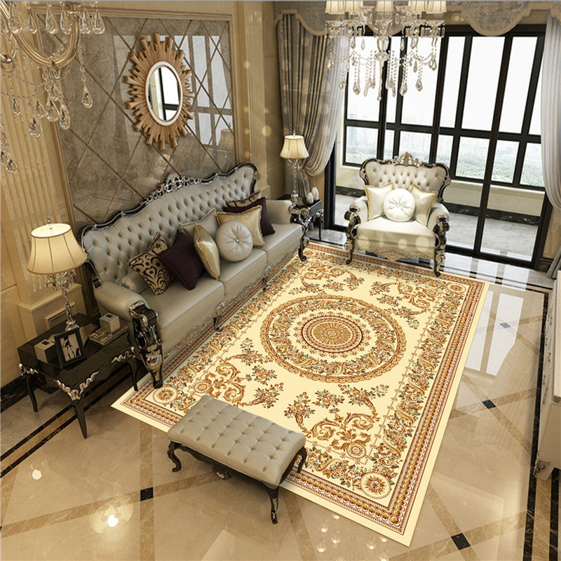 Lisslune | Peony Patterned Rug Multicolor Rug Stain Resistant Non-Slip Back Machine Washable Rug for Living Room