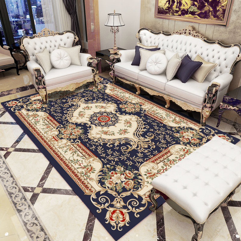Lisslune | Empire Floral Area Rug Multicolor Victorian Carpet Synthetic Stain Resistant Non-Slip Backing Pet Friendly Rug for Lounge
