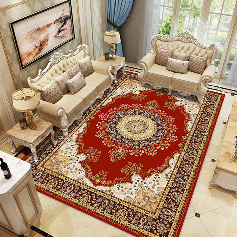 Lisslune | Empire Floral Area Rug Multicolor Victorian Carpet Synthetic Stain Resistant Non-Slip Backing Pet Friendly Rug for Lounge