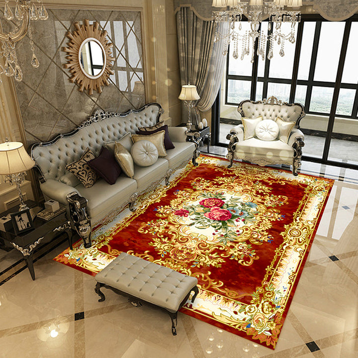 Lisslune | Empire Floral Area Rug Multicolor Victorian Carpet Synthetic Stain Resistant Non-Slip Backing Pet Friendly Rug for Lounge