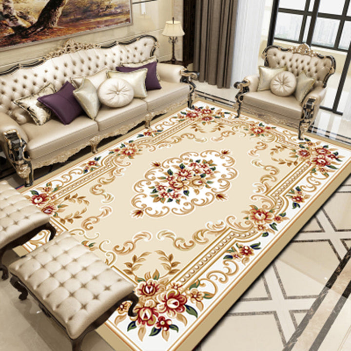 Lisslune | Empire Floral Area Rug Multicolor Victorian Carpet Synthetic Stain Resistant Non-Slip Backing Pet Friendly Rug for Lounge