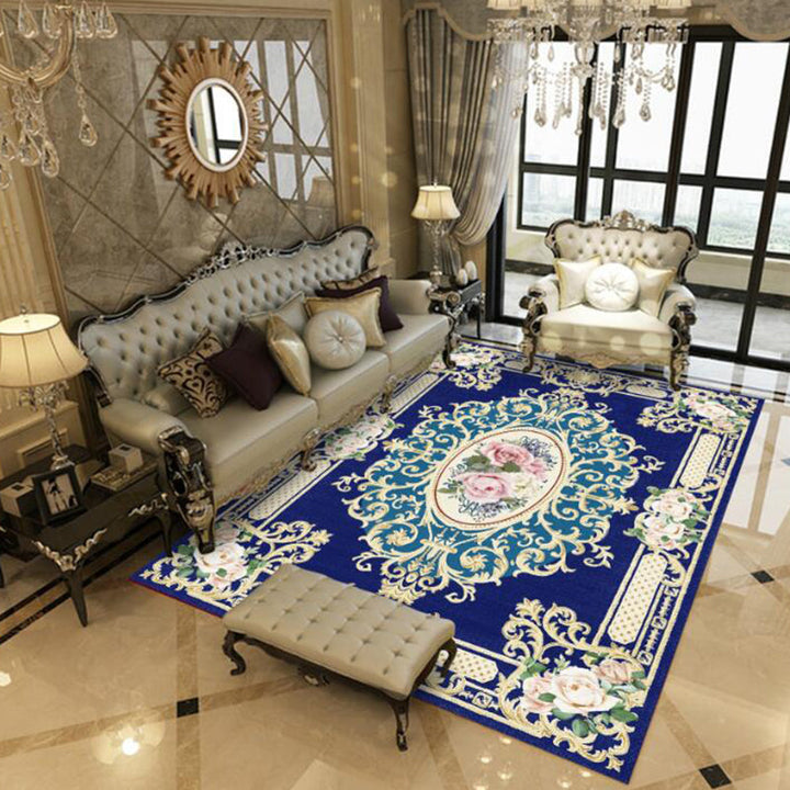 Lisslune | Empire Floral Area Rug Multicolor Victorian Carpet Synthetic Stain Resistant Non-Slip Backing Pet Friendly Rug for Lounge