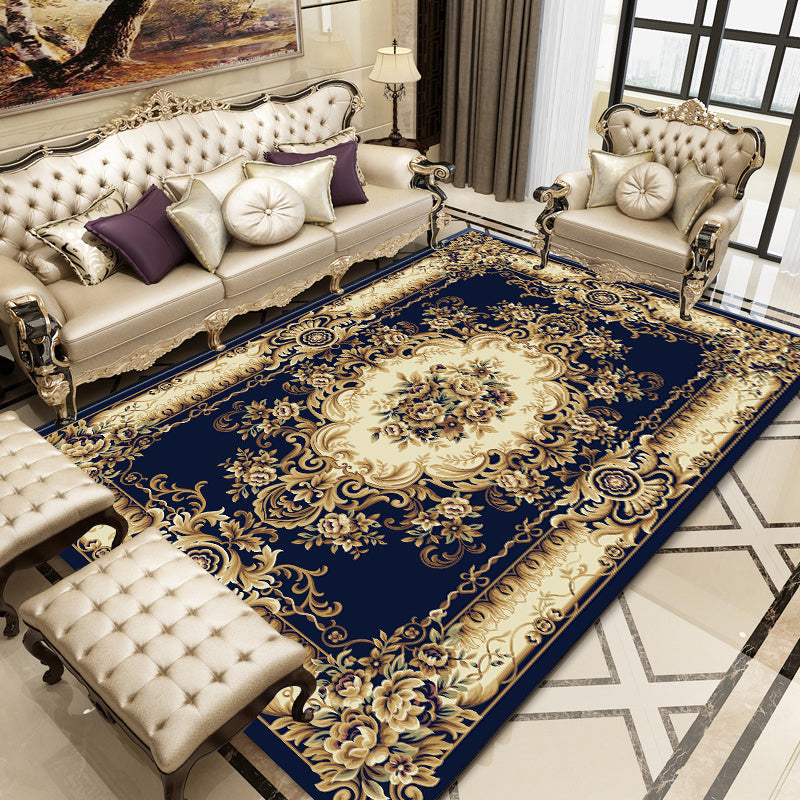 Lisslune | Empire Floral Area Rug Multicolor Victorian Carpet Synthetic Stain Resistant Non-Slip Backing Pet Friendly Rug for Lounge