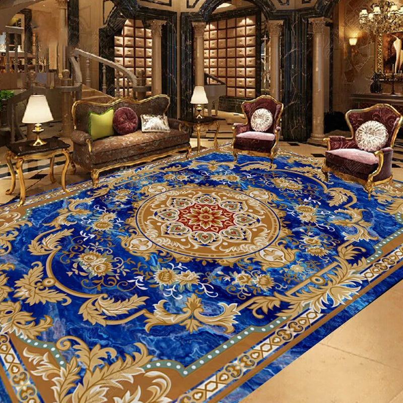 Lisslune | Empire Floral Area Rug Multicolor Victorian Carpet Synthetic Stain Resistant Non-Slip Backing Pet Friendly Rug for Lounge