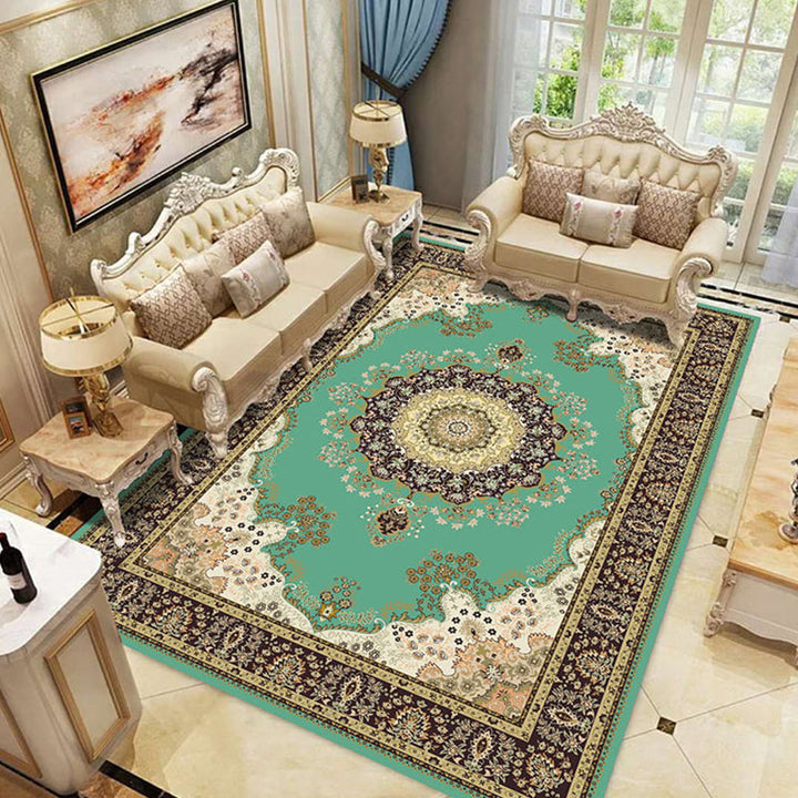 Lisslune | Empire Floral Area Rug Multicolor Victorian Carpet Synthetic Stain Resistant Non-Slip Backing Pet Friendly Rug for Lounge