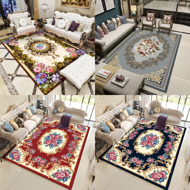 Lisslune | Beautiful Peony Print Rug Multicolor Classic Rug Polypropylene Non-slip Machine Washable Stain Resistant Rug for the Room