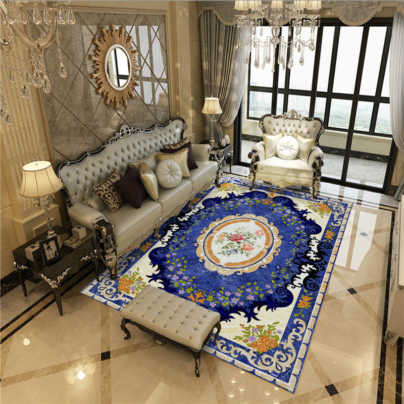 Lisslune | Beautiful Peony Print Rug Multicolor Classic Rug Polypropylene Non-slip Machine Washable Stain Resistant Rug for the Room