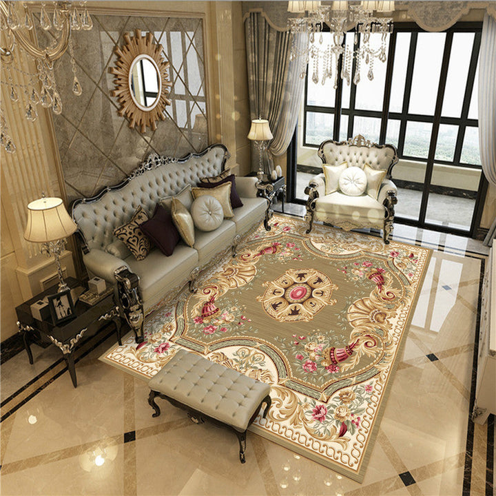 Lisslune | Beautiful Peony Print Rug Multicolor Classic Rug Polypropylene Non-slip Machine Washable Stain Resistant Rug for the Room