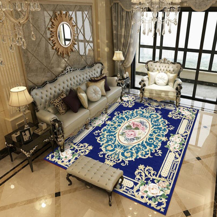 Lisslune | Beautiful Peony Print Rug Multicolor Classic Rug Polypropylene Non-slip Machine Washable Stain Resistant Rug for the Room