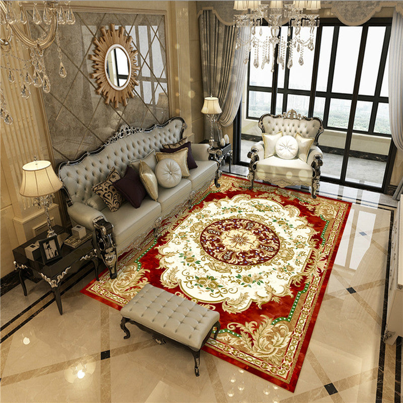 Lisslune | Beautiful Peony Print Rug Multicolor Classic Rug Polypropylene Non-slip Machine Washable Stain Resistant Rug for the Room