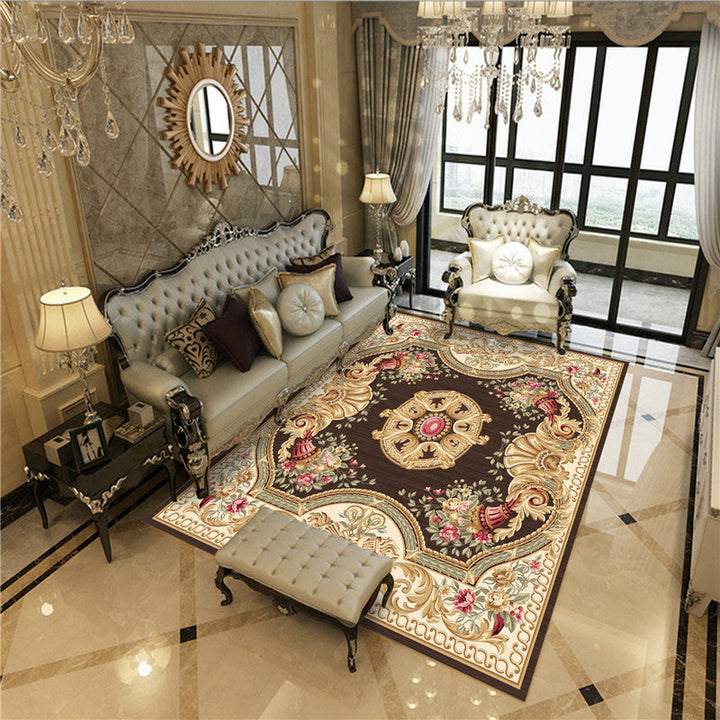 Lisslune | Beautiful Peony Print Rug Multicolor Classic Rug Polypropylene Non-slip Machine Washable Stain Resistant Rug for the Room