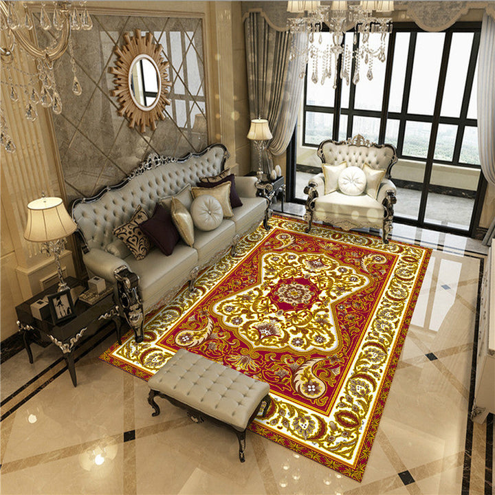 Lisslune | Beautiful Peony Print Rug Multicolor Classic Rug Polypropylene Non-slip Machine Washable Stain Resistant Rug for the Room