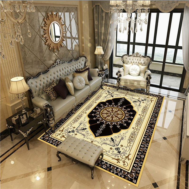 Lisslune | Antique Multicolor Glam Carpet Polyester Floral Pattern Carpet Pet Friendly Stain Resistant Non-Slip Carpet for Home