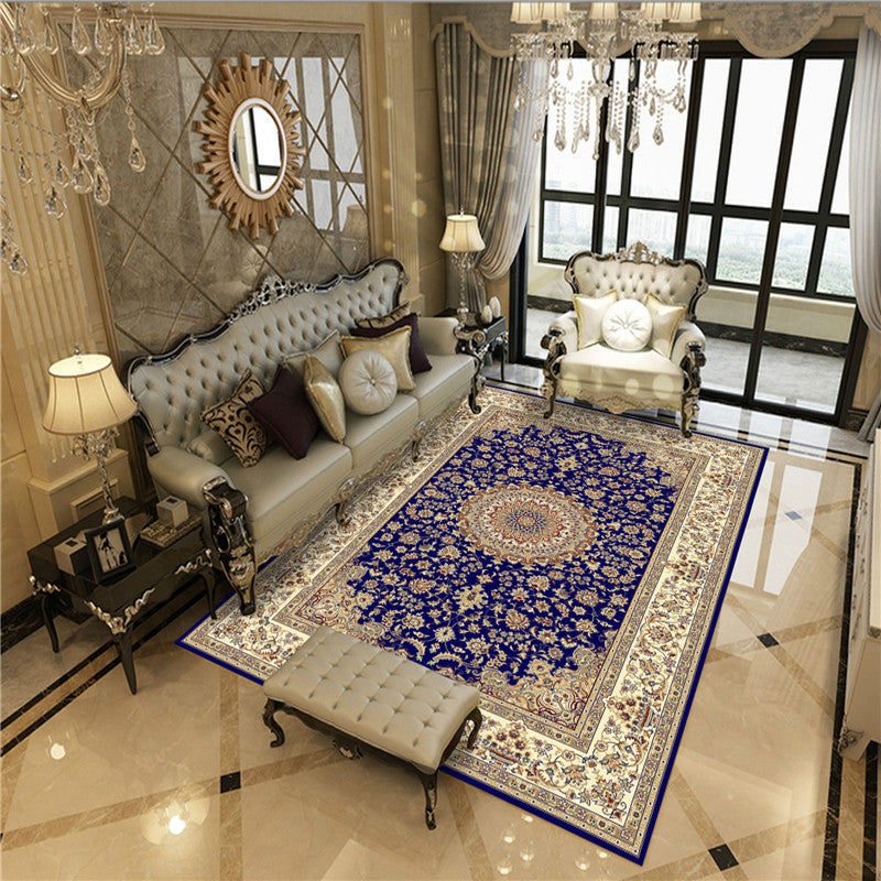 Lisslune | Antique Multicolor Glam Carpet Polyester Floral Pattern Carpet Pet Friendly Stain Resistant Non-Slip Carpet for Home