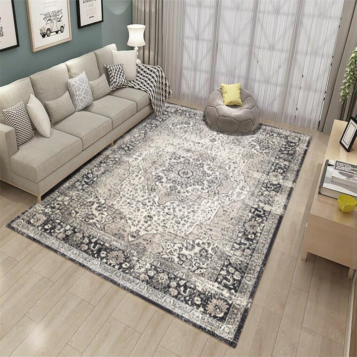 Lisslune | Antique Multicolor Glam Carpet Polyester Floral Pattern Carpet Pet Friendly Stain Resistant Non-Slip Carpet for Home